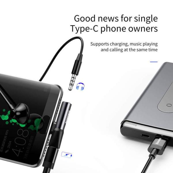Baseus CATL41-01 Rozbočovač USB-C/ 3.5mm Jack Black5