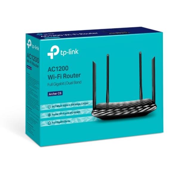 TP-LINK Archer C6 AC1200 Dual-Band Wi-Fi Router, 867Mbps at 5GHz + 300Mbps at 2.4GHz,  5 Gigabit Ports3