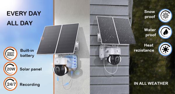 Solárna HD kamera Viking HDs03 4G/ 20000mAh/ farebné nočné videnie/ IP66/ aplikácia/ notifikácia/ biela4