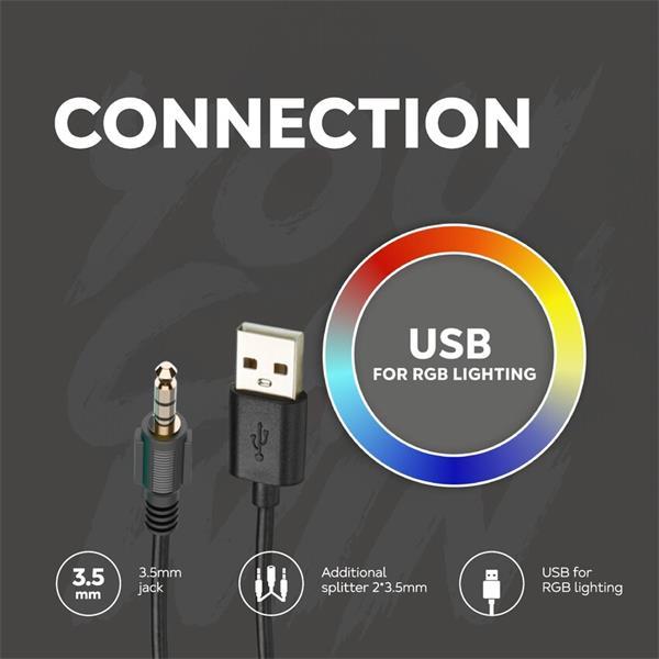 Canyon GH-6, Shadder herný headset, USB / 2x 3.5mm jack, 2m kábel, multicolor RGB podsvietenie, biely10