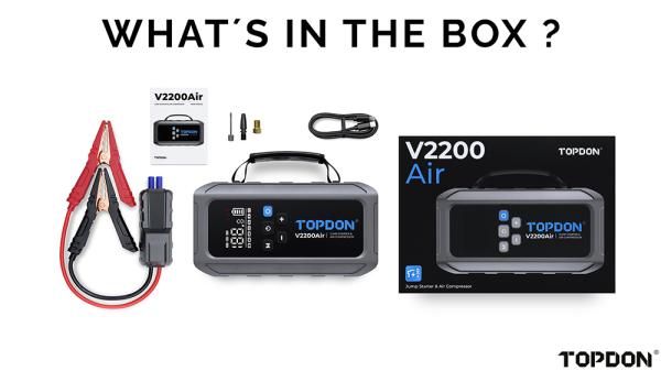 TOPDON Car Jump Starter JumpSurge V2200air/ 12000mAh/ max výstupný prúd 2200A/ 4-150PSI1