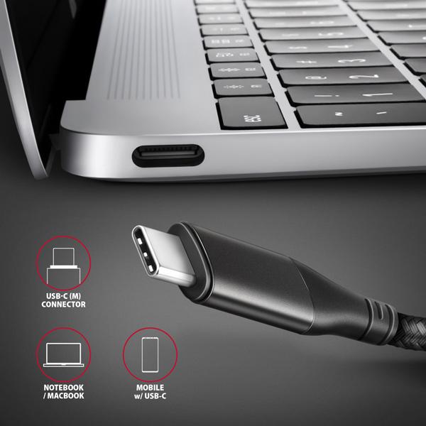 AXAGON RVC-HI2MC, USB-C -> HDMI 2.0a redukcia / kábel 1.8m, 4K/ 60Hz HDR106
