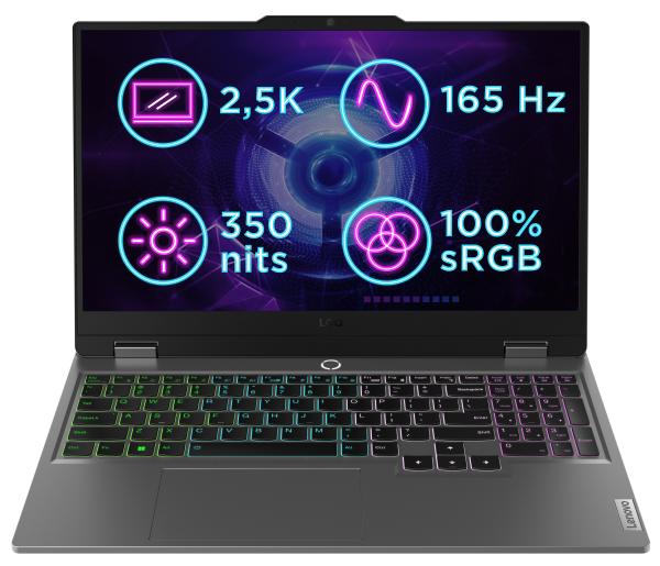 Lenovo LOQ/ 15IRX9/ i7-13650HX/ 15, 6&quot;/ QHD/ 16GB/ 1TB SSD/ RTX 4060/ bez OS/ Gray/ 2R