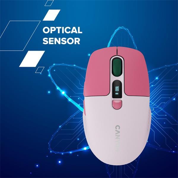 Canyon MW-26, 2v1 bezdrôtová optická myš Bluetooth / 2.4 GHz, tichá, 6 tlačidiel, 800/1200/1600/2400 DPI, fialová12