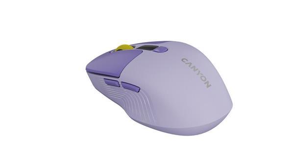 Canyon MW-26, 2v1 bezdrôtová optická myš Bluetooth / 2.4 GHz, tichá, 6 tlačidiel, 800/1200/1600/2400 DPI, fialová5