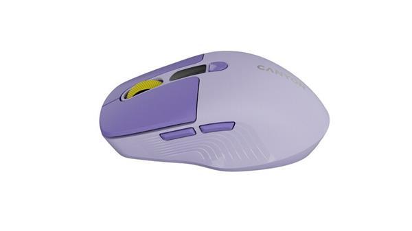 Canyon MW-26, 2v1 bezdrôtová optická myš Bluetooth / 2.4 GHz, tichá, 6 tlačidiel, 800/1200/1600/2400 DPI, fialová6