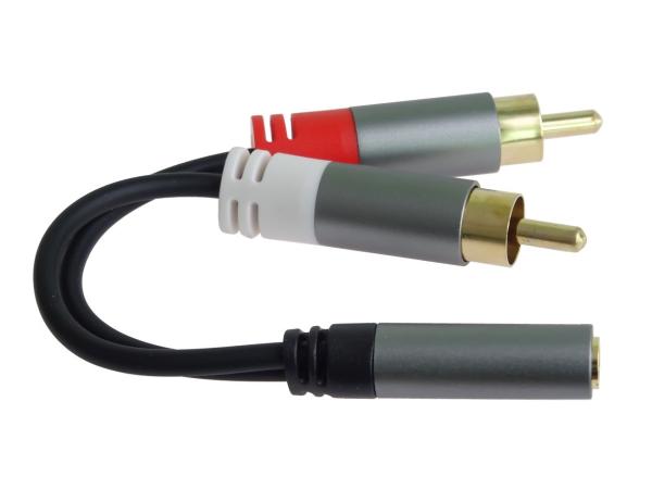 PremiumCord kabel HQ Jack 3.5mm Female - 2x CINCH Male 15cm1