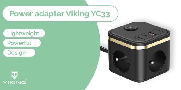 Sieťový adaptér VIKING YC33, biela5