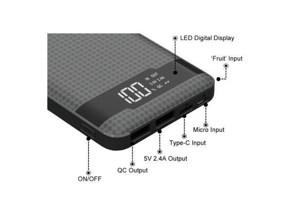 VIKING POWER BANK PN-961PD QC3.0 10000mAh, QUICK CHARGE 3.0, Čierna7