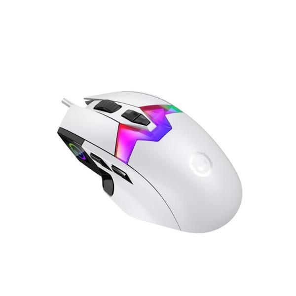 Lorgar MSP80, profi herná myš, 8 progr. tlač., senzor Pixart PAW3395, 26.000 DPI, režim podsv. RGB,  biela3