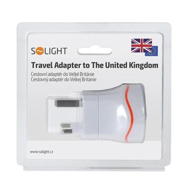 Solight cestovní adaptér pro použití ve Velké Británii,  typ G1