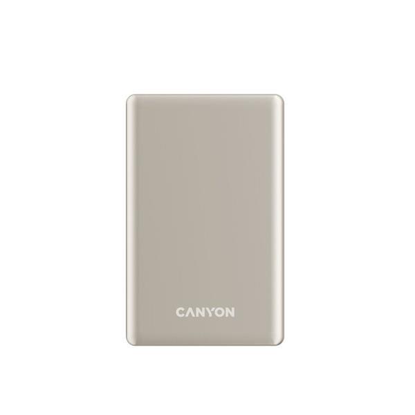 Canyon OnCharge 505, Powerbank, 5.000 mAh, in: USB-C, out: USB-C PD 20W + Wireless Magsafe 15W, ultratenká, béžová7