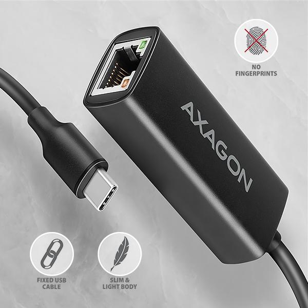 AXAGON ADE-ARC, USB-C 3.2 Gen 1 - Gigabit Ethernet sieťová karta, Realtek 8153, auto inštal3