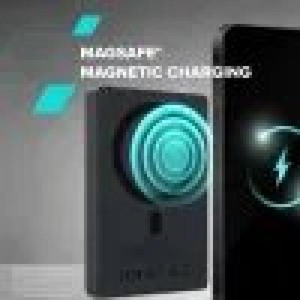 Canyon OnPower 511, Powerbank, 10.000 mAh, 20W USB-C, MagSafe 15W Bezdrôtové nabíjanie, displej, čierna15