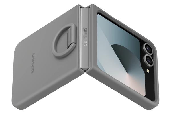Samsung Silikónový kryt s držiakom na prst pre Z Flip6 , šedý2