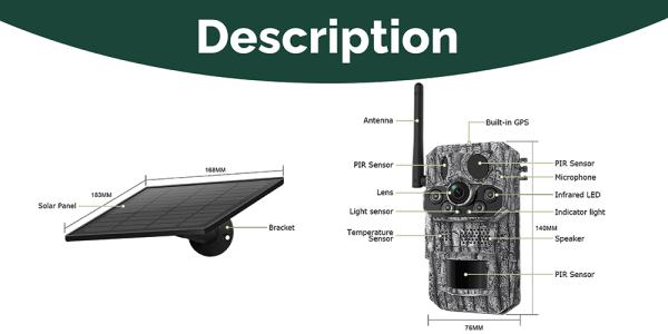 Solárna kamera Viking HDs05 4G/ 2304x1296/ PIR detekcia/ pohybový senzor/ 7800mAh15