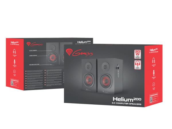 Genesis herné reproduktory HELIUM 200/ Stereo/ 20W/ Čierna-červená1