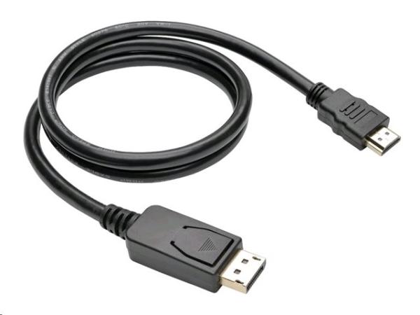 Kábel C-TECH DisplayPort/ HDMI, 2m, čierny