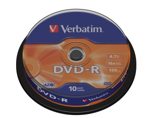 VERBATIM DVD-R(10-Pack)Spindl/ MattSlvr/ 16x/ 4.7GB0 