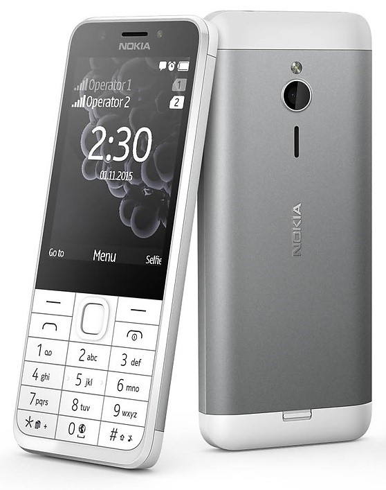 Nokia 230 Dual SIM,  strieborná0 