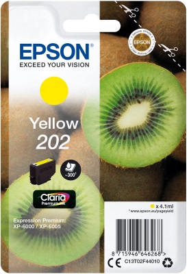 EPSON ink Yellow 202 Premium - singlepack, 4, 1ml, 300s, standard0 