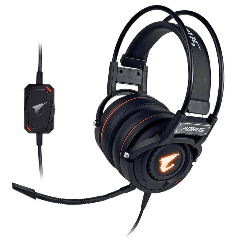GIGABYTE sluchátka s mikrofonem headset AURUS H5,  wired,  RGB Lighting,  USB/ 3.5mm1 