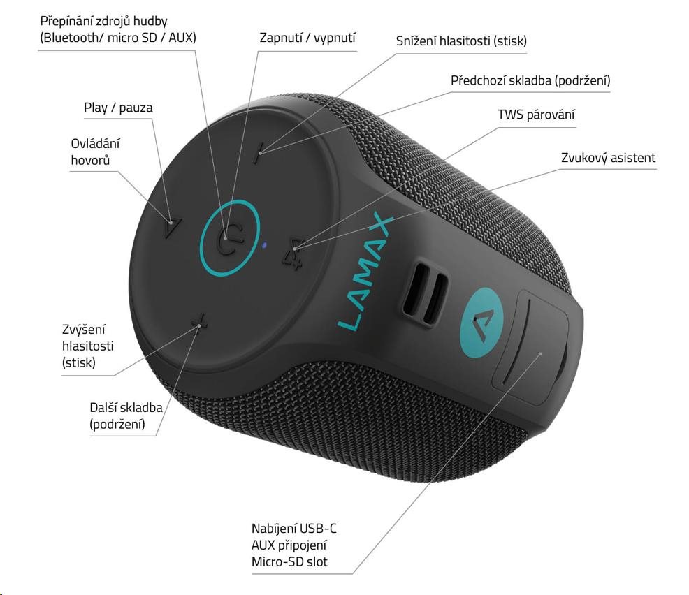 LAMAX Sounder2 Mini Bluetooth reproduktor3 