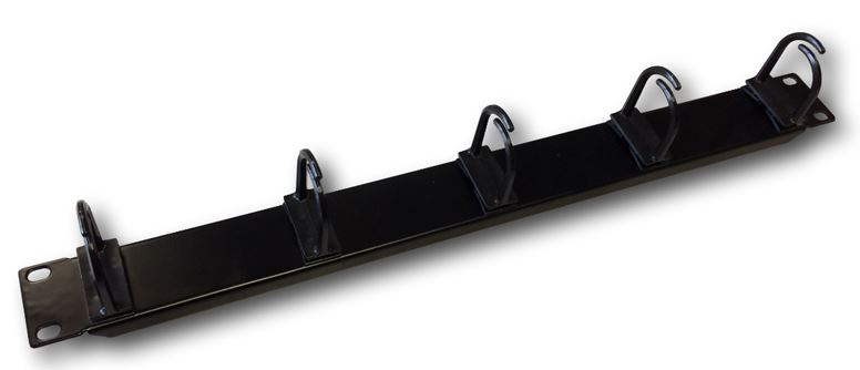 19" vyväzovací panel 1U 5x plast oko 3x3cm čierny0 