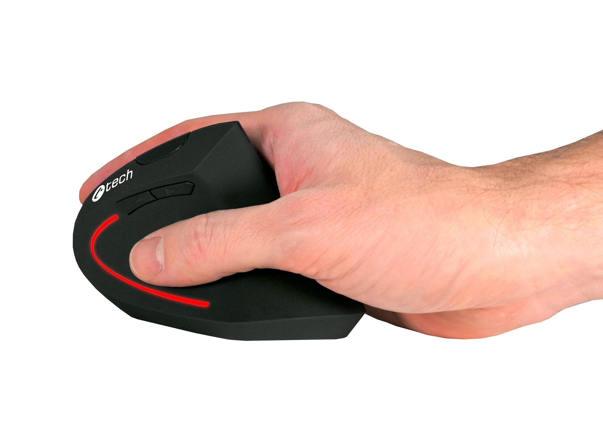 Myš C-TECH VEM-09/ Vertikálna/ Optická/ Pre pravákov/ 1 600 DPI/ Bezdrôtová USB/ Čierna1 