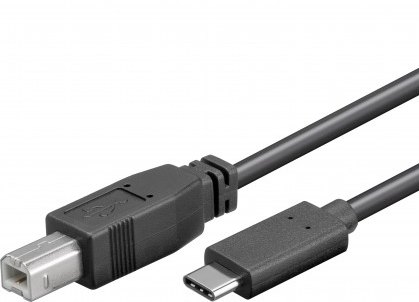 PremiumCord USB-C/ male - USB 2.0 B/ male, čierny, 1m0 
