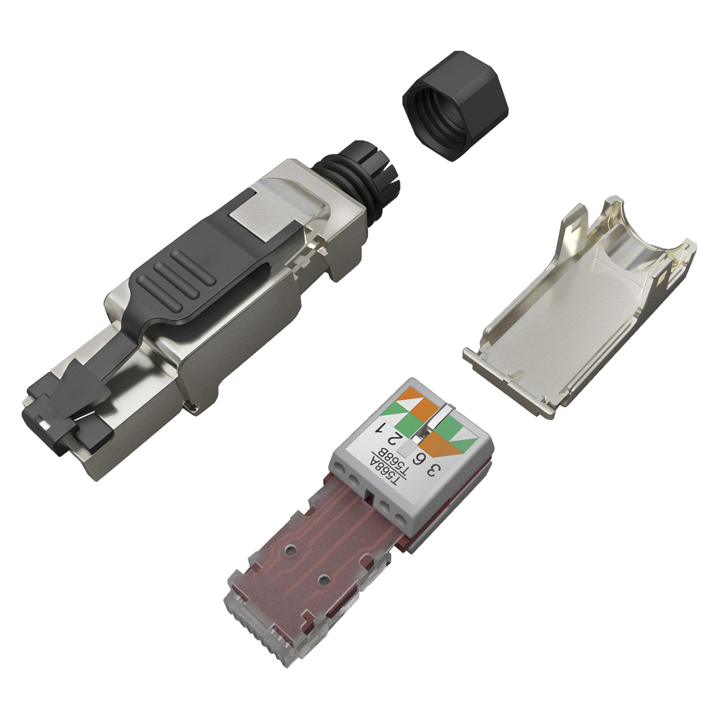 Konektor MPTL univerzálny RJ45 CAT6A STP samorezný SXRJ45-6A-STP-BK-SA2 