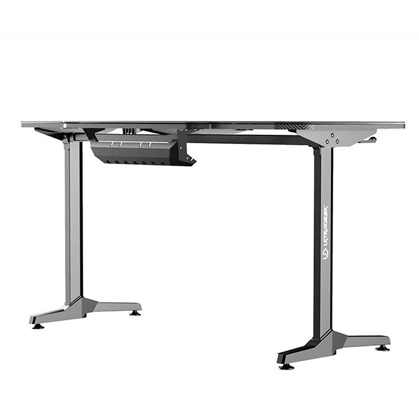 ULTRADESK Herný stôl FRAG - BLACK, 140x66 cm, 76 cm, s XXL podložkou pod myš, s ultradesk BEAM, držiak slúchadiel0 