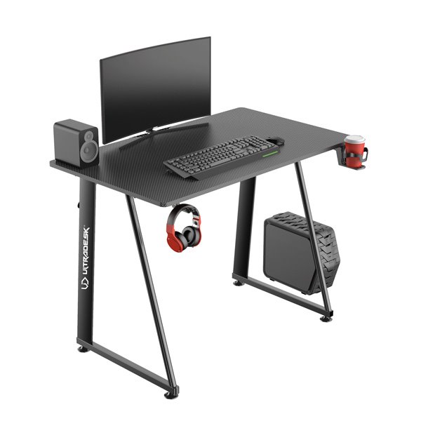 ULTRADESK Herný stôl ENTER V2, 100x60 cm, 75cm, s držiakom na slúchadlá a pitie, kompaktná veľkosť2 