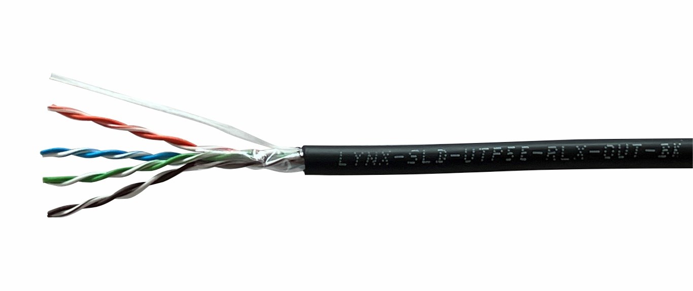 UTP venkovní kabel LYNX REELEX AIR,  Cat5E,  drát,  PE,  Fca,  černý,  305m1 