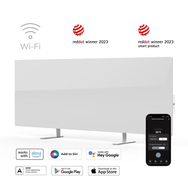 AENO AGH1S Premium Eco Smart Ohrievač, Biely, WI-FI, max 700W, Infra0 