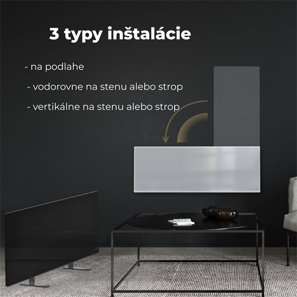 AENO AGH1S Premium Eco Smart Ohrievač, Biely, WI-FI, max 700W, Infra12 