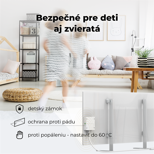 AENO AGH1S Premium Eco Smart Ohrievač, Biely, WI-FI, max 700W, Infra7 