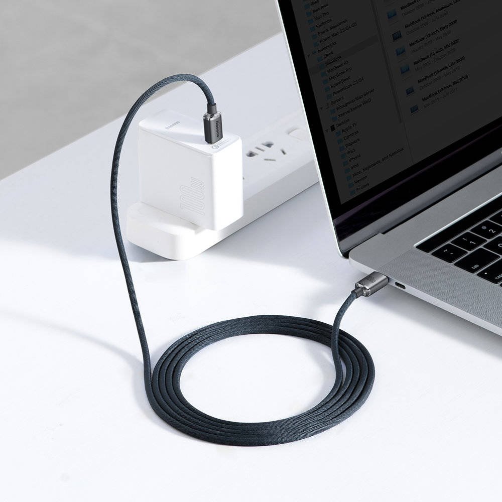 Baseus CAJY000701 Crystal Shine Series Dátový Kábel USB-C - USB-C 100W 2m Black5 