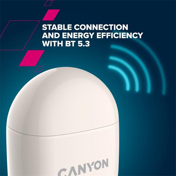 Canyon TWS-6, True Wireless Bluetooth slúchadlá do uší, nabíjacia stanica v kazete, béžové9 