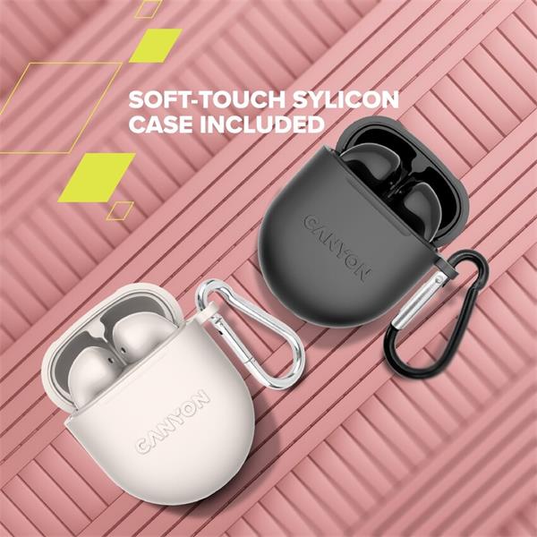 Canyon TWS-6, True Wireless Bluetooth slúchadlá do uší, nabíjacia stanica v kazete, béžové7 