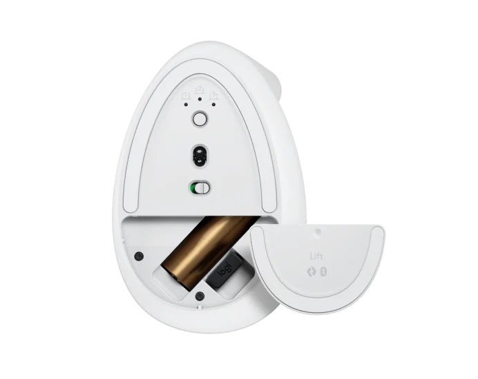 Logitech Lift/ Vertikálna/ Optická/ Pre pravákov/ 4 000 DPI/ USB+BT/ Svetlo šedá4 