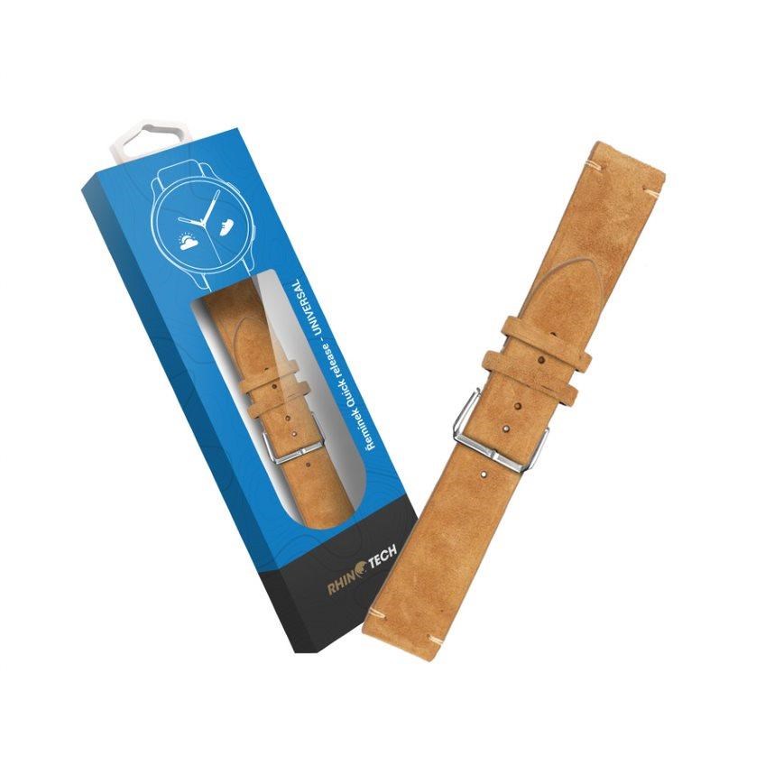 RhinoTech univerzální řemínek Genuine Suede Leather Quick Release 22mm hnědý2 
