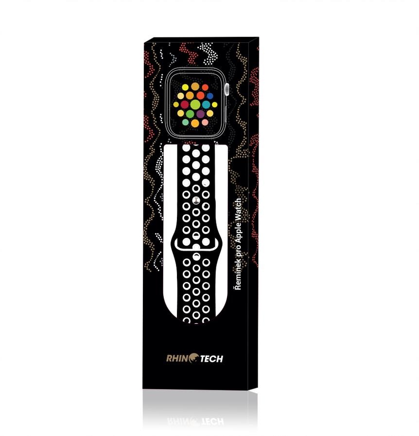 RhinoTech sportovní řemínek pro Apple Watch 42 /  44mm Černo-bílá3 