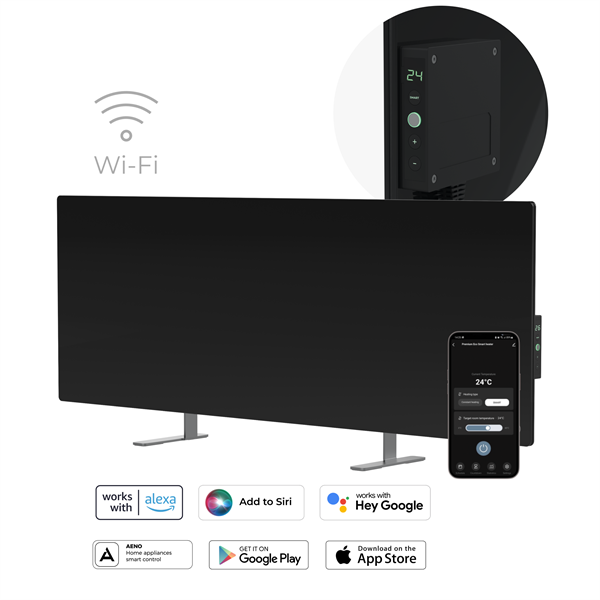 AENO AGH4S Premium Eco Smart Ohrievač, Cierny, LED, WI-FI, max 700W, Infra1 