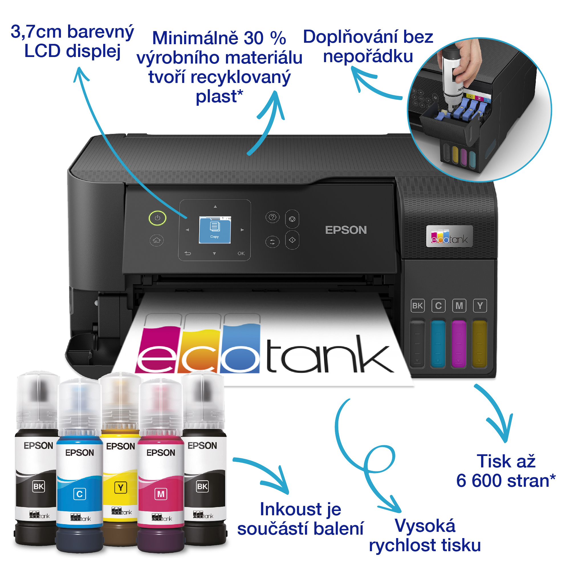 Epson EcoTank/ L3560/ MF/ Ink/ A4/ WiFi/ USB1 