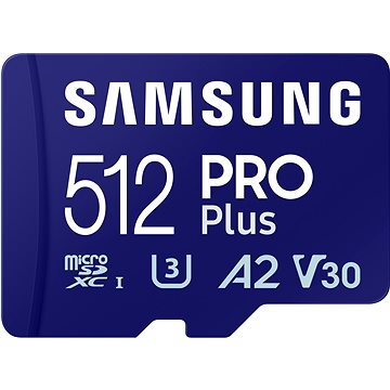 Samsung/ micro SDXC/ 512GB/ 180MBps/ USB 3.0/ USB-A/ Class 10/ + Adaptér/ Modrá2 