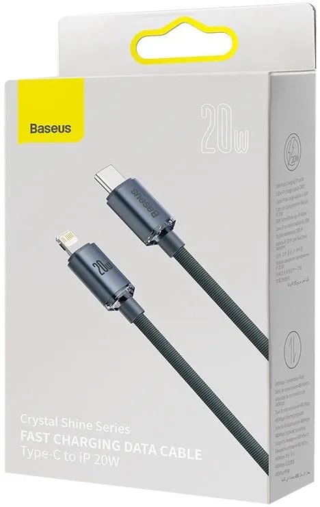 Baseus CAJY000201 Crystal Shine Series Datový Kabel USB-C - Lightning 20W 1, 2m Black9 