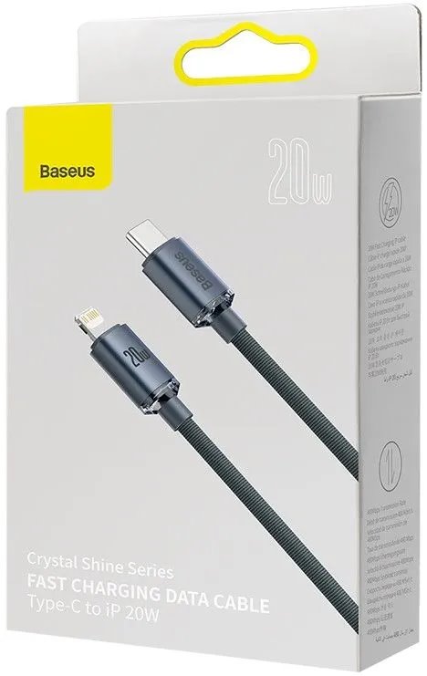 Baseus CAJY000201 Crystal Shine Series Dátový Kábel USB-C - Lightning 20W 1, 2m Black9 