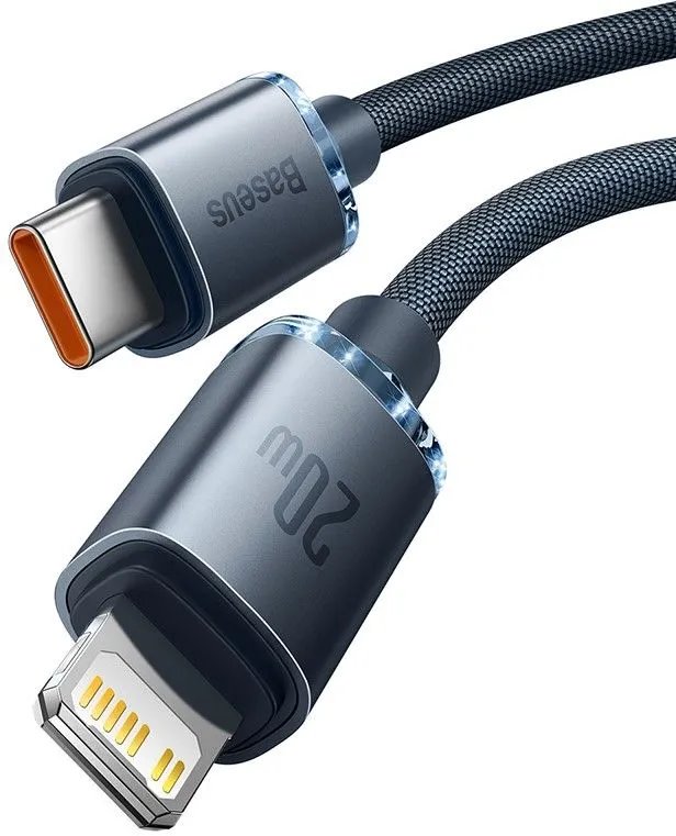 Baseus CAJY000201 Crystal Shine Series Datový Kabel USB-C - Lightning 20W 1, 2m Black0 