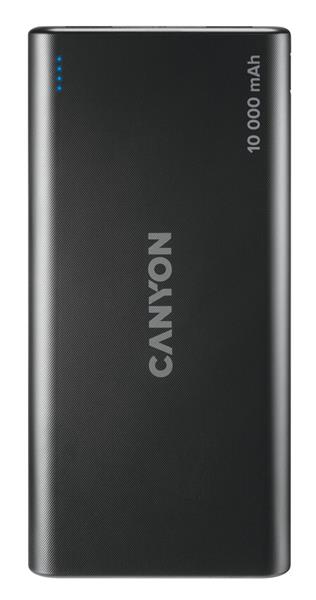 Canyon PB-108, Powerbank, Li-Pol, 10.000 mAh, Vstup: 1x Micro-USB, 1x Lightning, Výstup: 2x USB-A, čierna0 